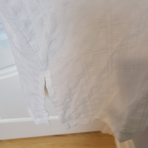 Cover Me - Sheer White Collared Button Front Swimsuit Coverup Size Large - Picture 3 of 6